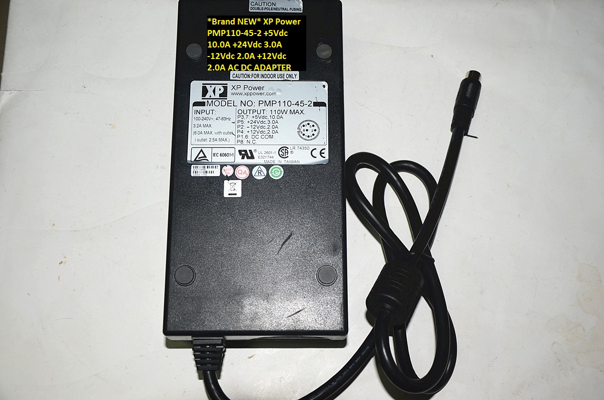 *Brand NEW* 8pin XP Power PMP110-45-2 +12Vdc 2.0A +5Vdc 10.0A +24Vdc 3.0A -12Vdc 2.0A AC DC ADAPTER - Click Image to Close